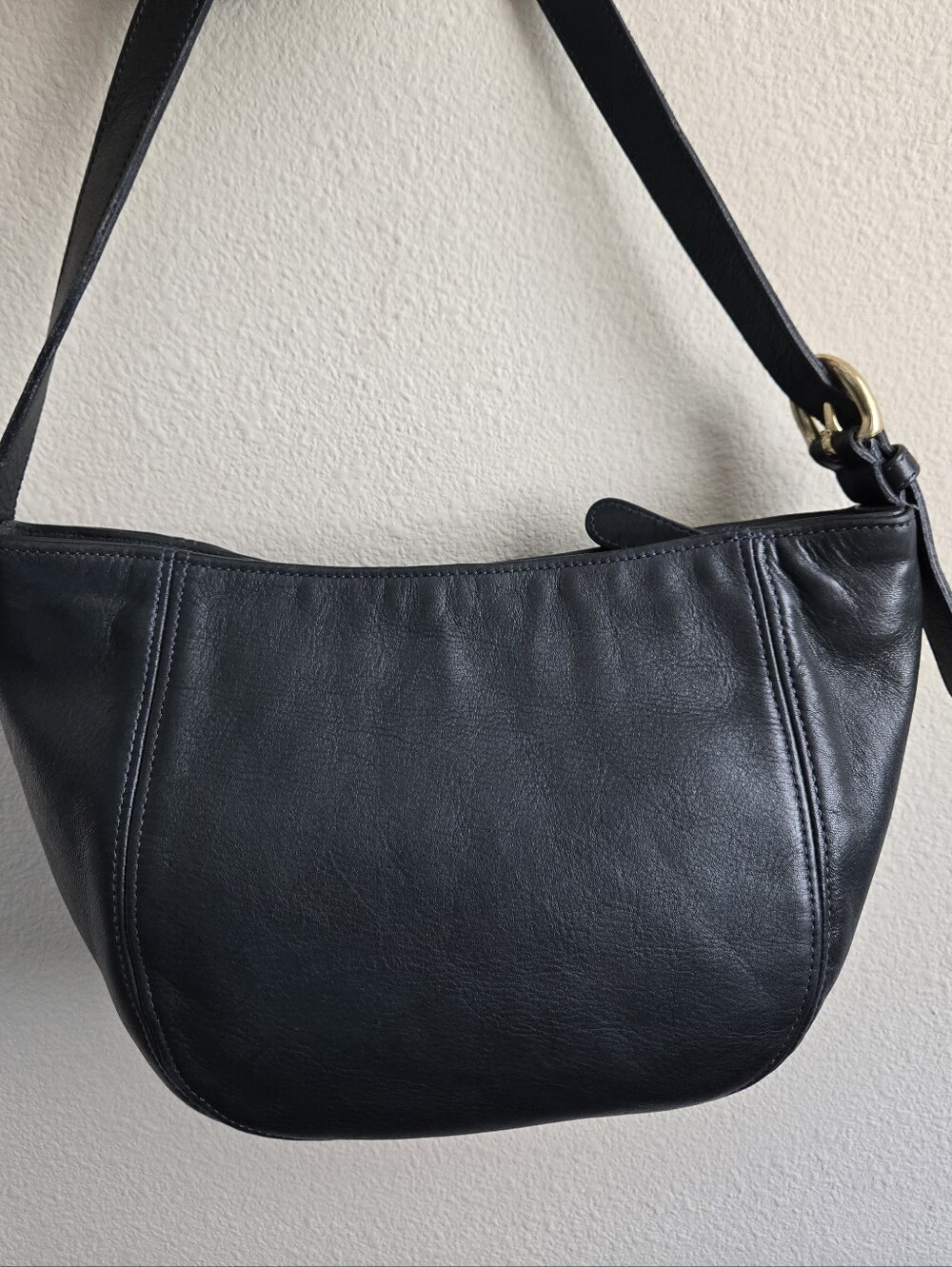 Coach Halsey 4121 Black Hobo Bag Purse Crossbody Vintage Leather Made In 1992